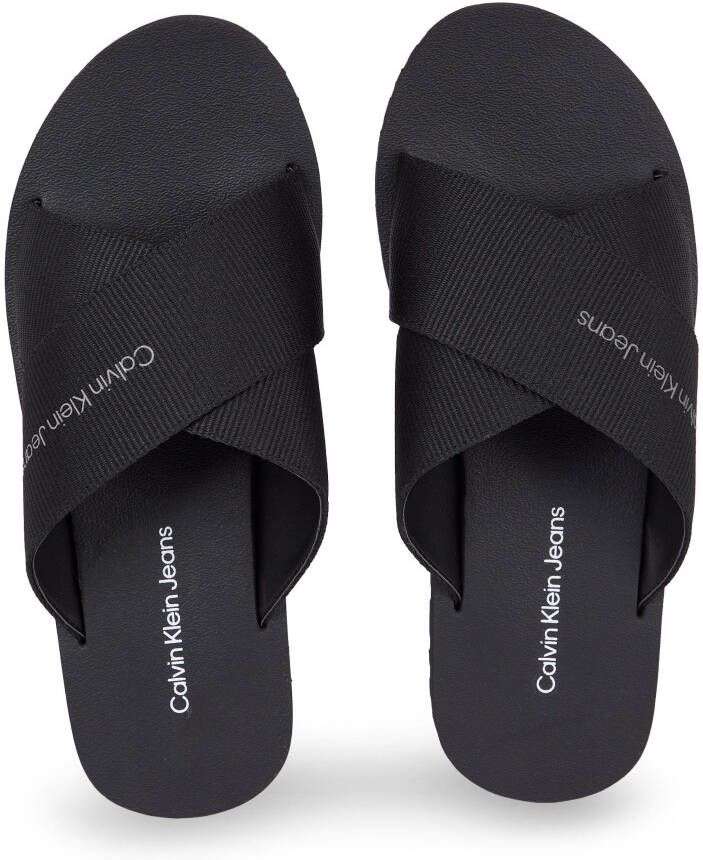 Calvin Klein Slippers CROSS SANDAL SLIPON RP IN BTW