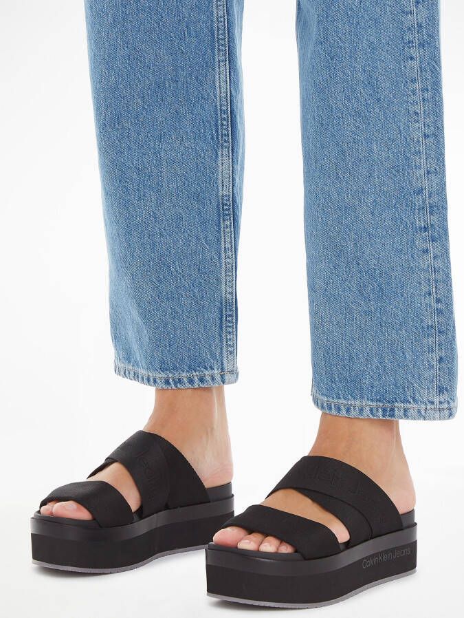 Calvin Klein Slippers FLATFORM SANDAL WEBBING IN MR