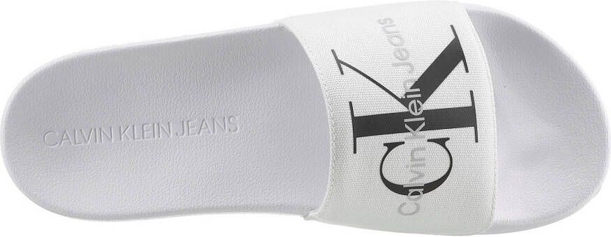 Calvin Klein Slippers zomerschoen slippers poolslides met opvallend logo e-breedte