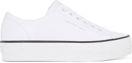 Calvin Klein Sneakers BOLD VULC FLATF LOW LTH IN lage schoen veterschoen freizeitschoen met ck-logo op de hak