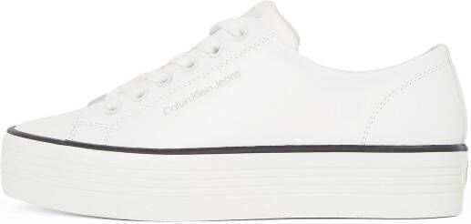 Calvin Klein Sneakers BOLD VULC FLATF LOW LTH IN lage schoen veterschoen freizeitschoen met ck-logo op de hak