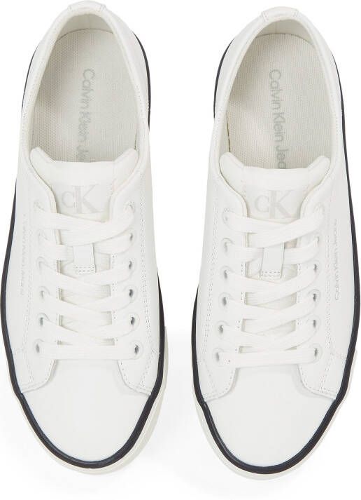 Calvin Klein Sneakers BOLD VULC FLATF LOW LTH IN lage schoen veterschoen freizeitschoen met ck-logo op de hak