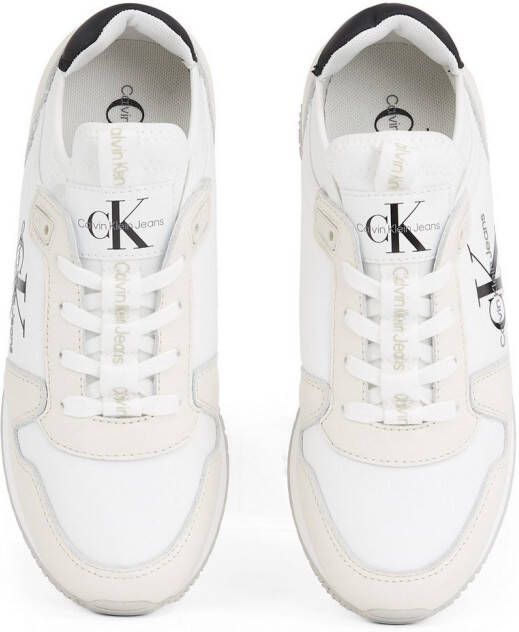 Calvin Klein Sneakers RUNNER SOCK LACEUP ML LTH halfschoen vrijetijdsschoen veterschoen met logo-opdruk