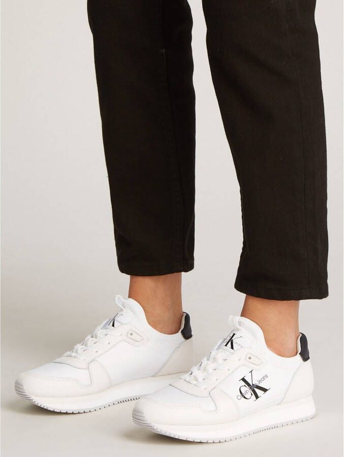 Calvin Klein Sneakers RUNNER SOCK LACEUP ML LTH halfschoen vrijetijdsschoen veterschoen met logo-opdruk