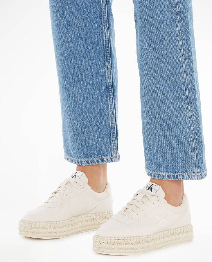 Calvin Klein Veterschoenen ESPADRILLE SNEAKER CS BTW met plateausool vrijetijdsschoen halfhoge schoen veterschoen