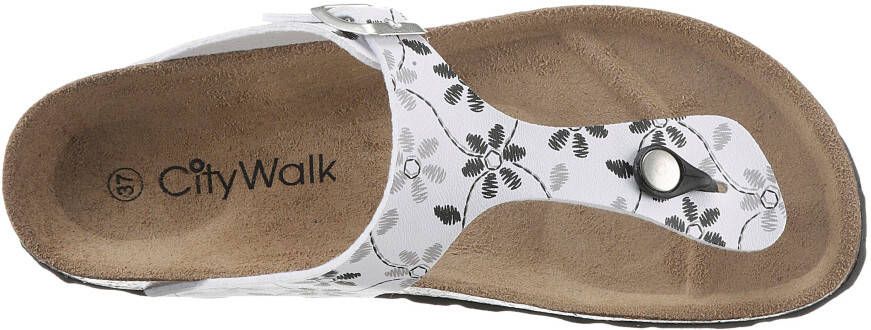 CITY WALK Teenslippers met bloemenprint