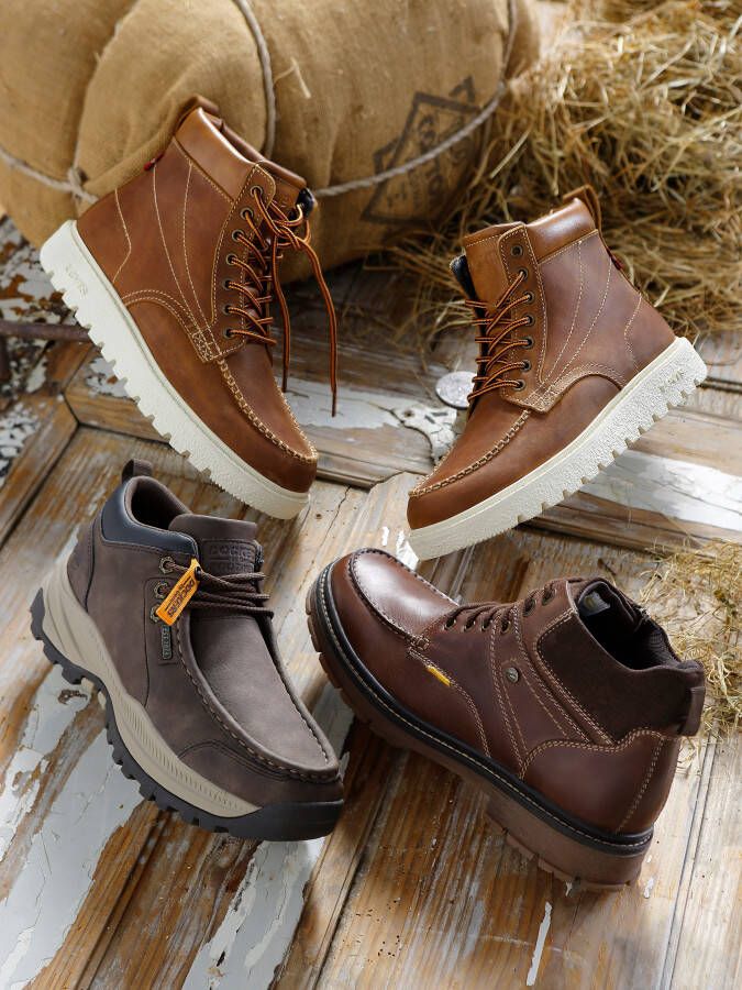 Dockers by Gerli Veterschoenen trekking laarzen veterschoenen met modieuze mocassin-decoratieve naad