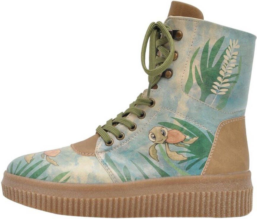 DOGO Hoge veterschoenen Future Boots Hey Dude met grappige schildpaddenprint