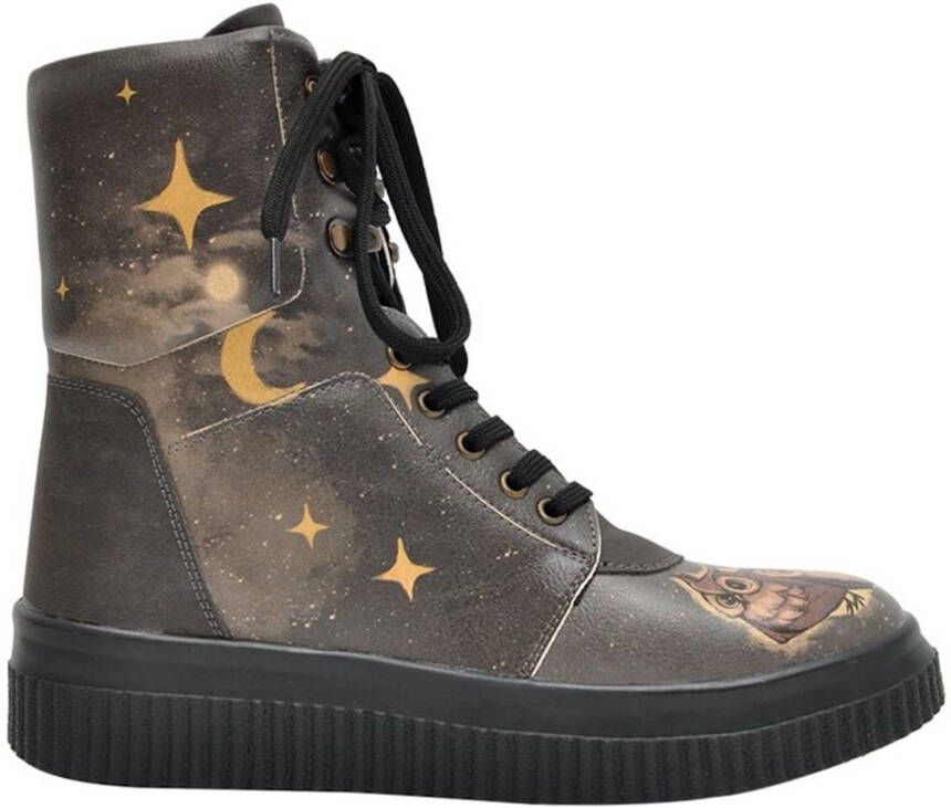 DOGO Hoge veterschoenen Future Boots Owl Family met leuk uilmotief