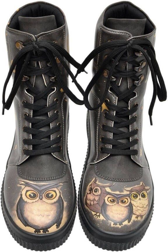 DOGO Hoge veterschoenen Future Boots Owl Family met leuk uilmotief