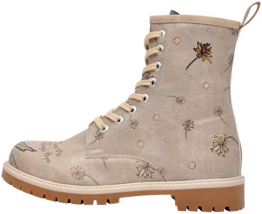 DOGO Hoge veterschoenen There Is Always Hope met mooie bloemenprint