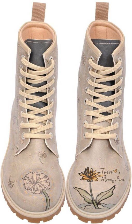 DOGO Hoge veterschoenen There Is Always Hope met mooie bloemenprint