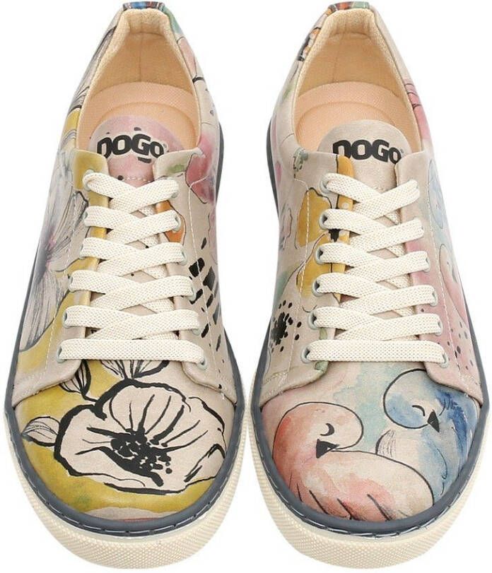 DOGO Veterschoenen A Pair of Doves vegan met kleurrijke print