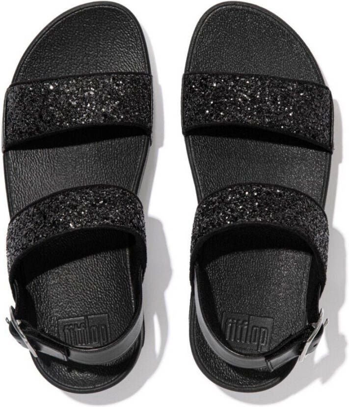 Fitflop Sleehaksandaaltjes LULU GLITTER BACK-STRAP SANDALS zomerschoen sandaal sleehak met fonkelende bandjes