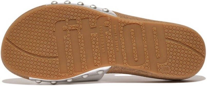 Fitflop Slippers IQUSHION ADJUSTABLE BUCKLE METALLIC-LEATHER SLIDES