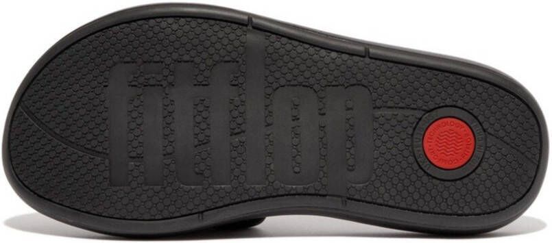 Fitflop Slippers IQUSHION D-LUXE PADDED LEATHER SLIDES zomerschoen slippers met brede bandage