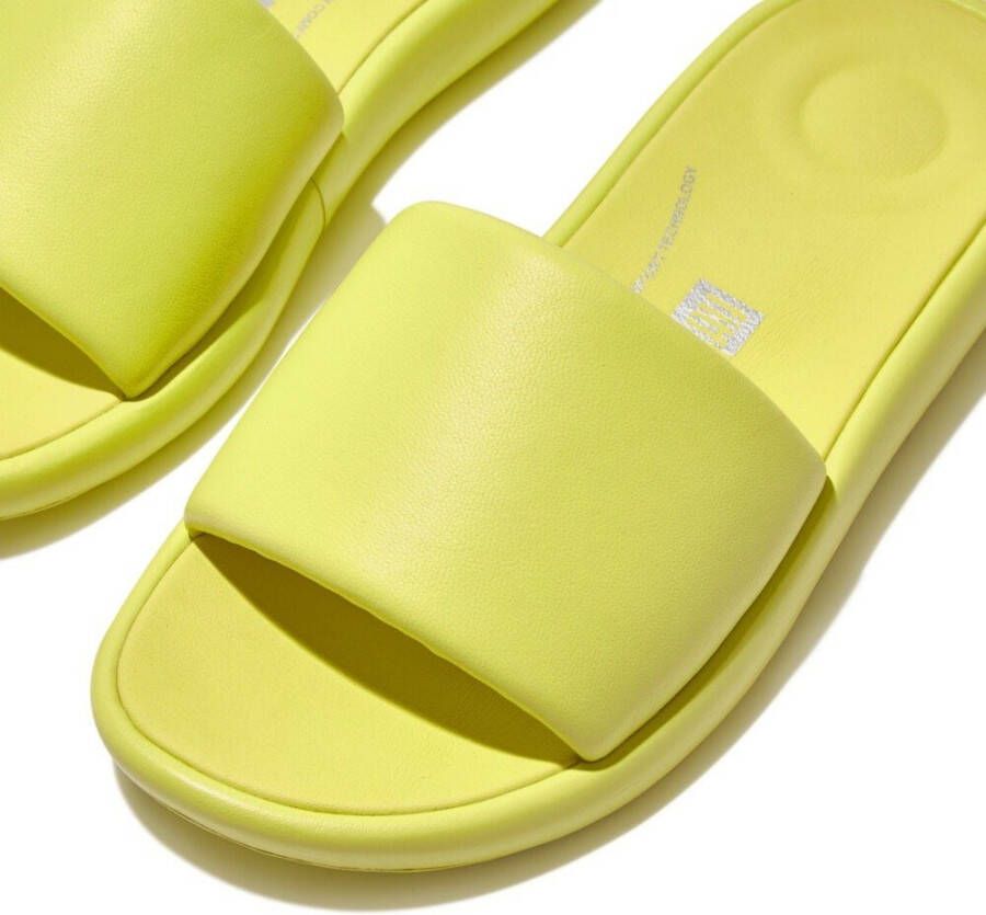 Fitflop Slippers IQUSHION D-LUXE PADDED LEATHER SLIDES zomerschoen slippers met brede bandage