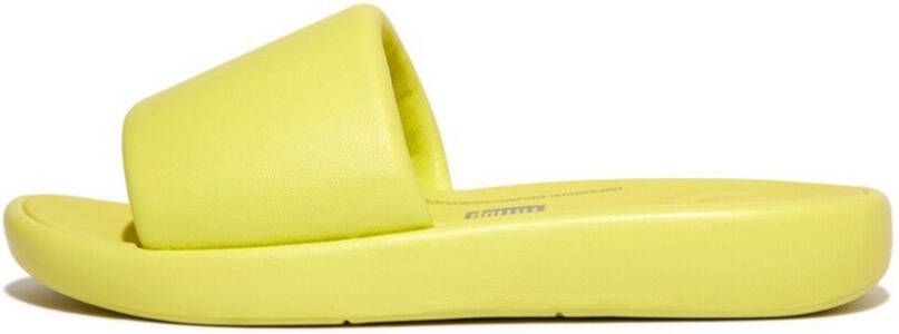 Fitflop Slippers IQUSHION D-LUXE PADDED LEATHER SLIDES zomerschoen slippers met brede bandage