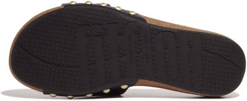 Fitflop Slippers IQUSHION ADJUSTABLE BUCKLE LEATHER SLIDES