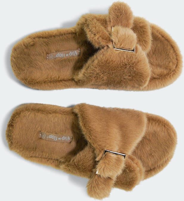 Flip Flop Pantoffels Fur*buckle met siergesp