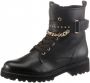 Gabor Zwarte Leren Veterschoenen met Gouden Kettingdetail Black Dames - Thumbnail 4