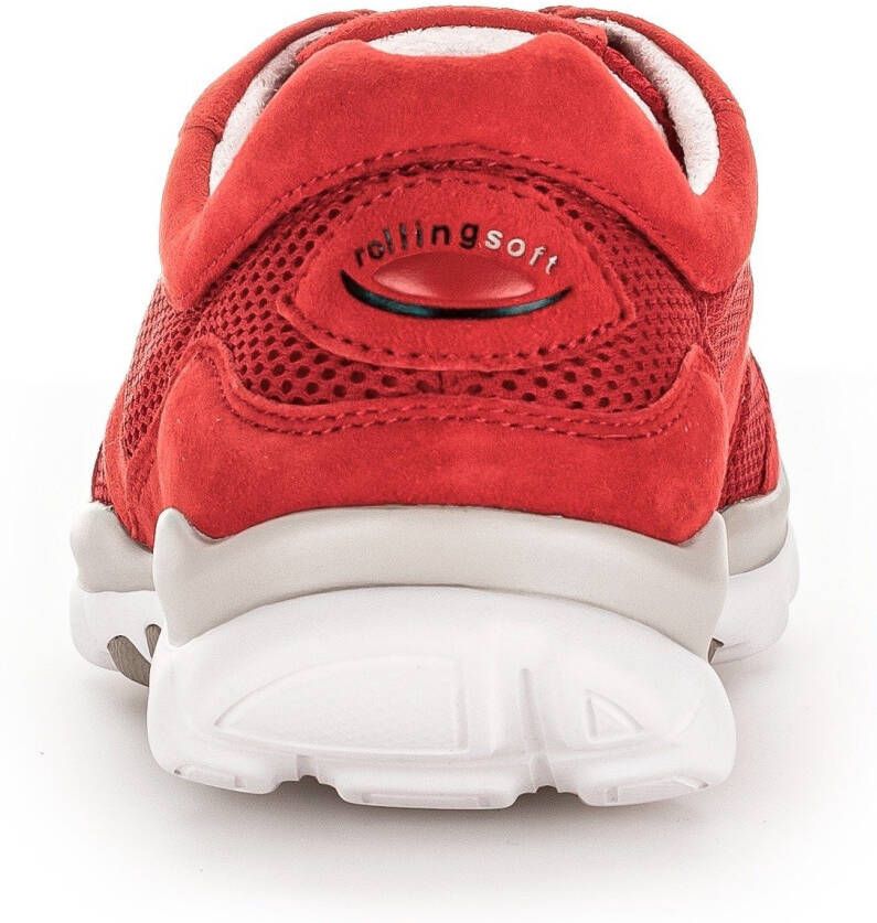 Gabor Rollingsoft Sneakers met sleehak met logo-opdruk vrijetijdsschoen halfschoen veterschoen