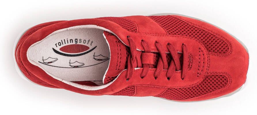 Gabor Rollingsoft Sneakers met sleehak met logo-opdruk vrijetijdsschoen halfschoen veterschoen