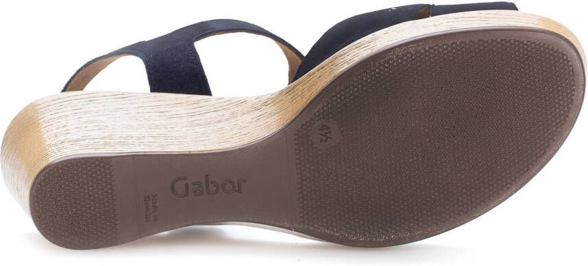 Gabor Sleehaksandaaltjes zomerschoen sandaal riemchensandalette met wig hak in hout-look