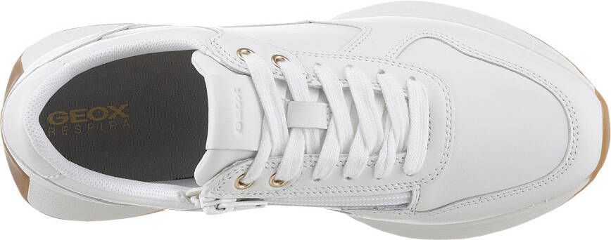 Geox Sneakers D AMABEL A sleehak vrijetijdsschoen lage schoen veterschoen in monochrome-look