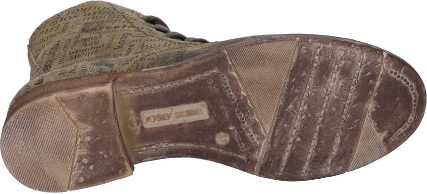 Josef Seibel Hoge veterschoenen SIENNA 82 met modieuze krantenprint