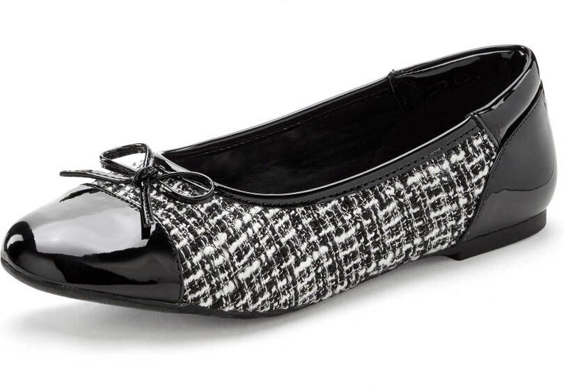 Lascana Ballerina's Slip-in ballerina in houndstooth-look freizeitschoen slipper halfschoen vegan