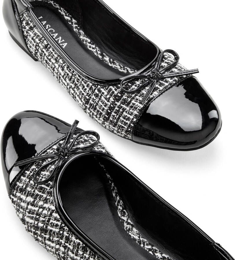 Lascana Ballerina's Slip-in ballerina in houndstooth-look freizeitschoen slipper halfschoen vegan