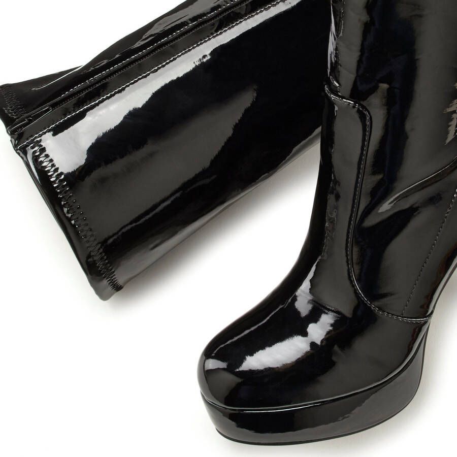 Lascana Belle Affaire Overknee-laarzen met plateau en erotische lak-look high-heel enkellaars