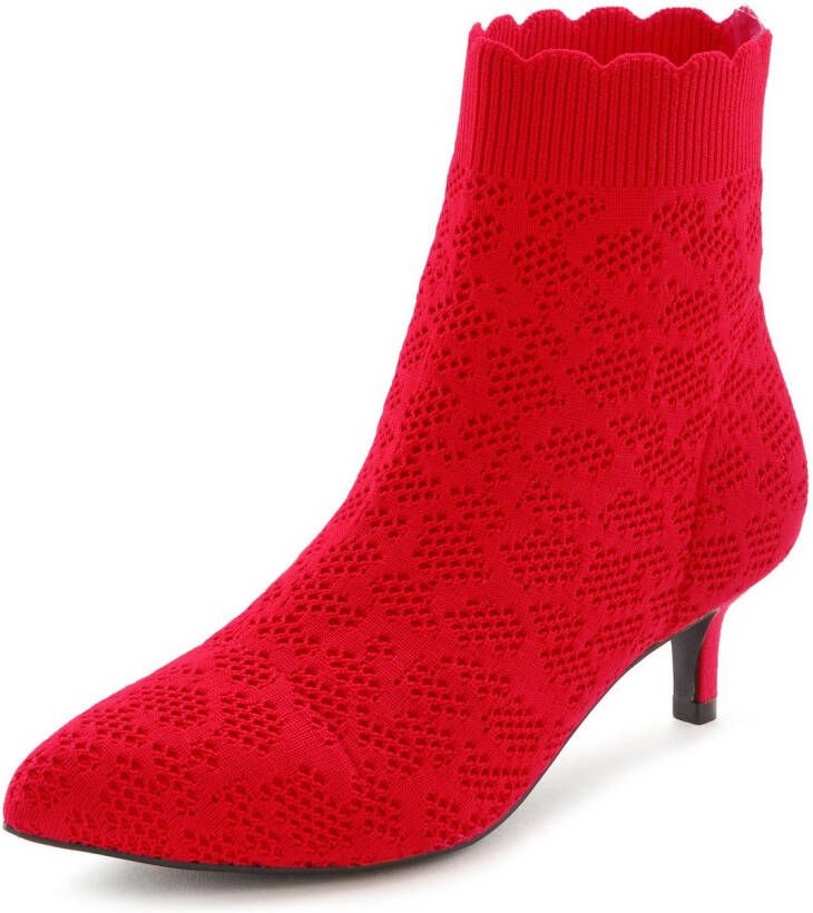 Lascana Enkellaarsjes Sock Boot High heel laarsjes laarzen kleine hak & elastische punt