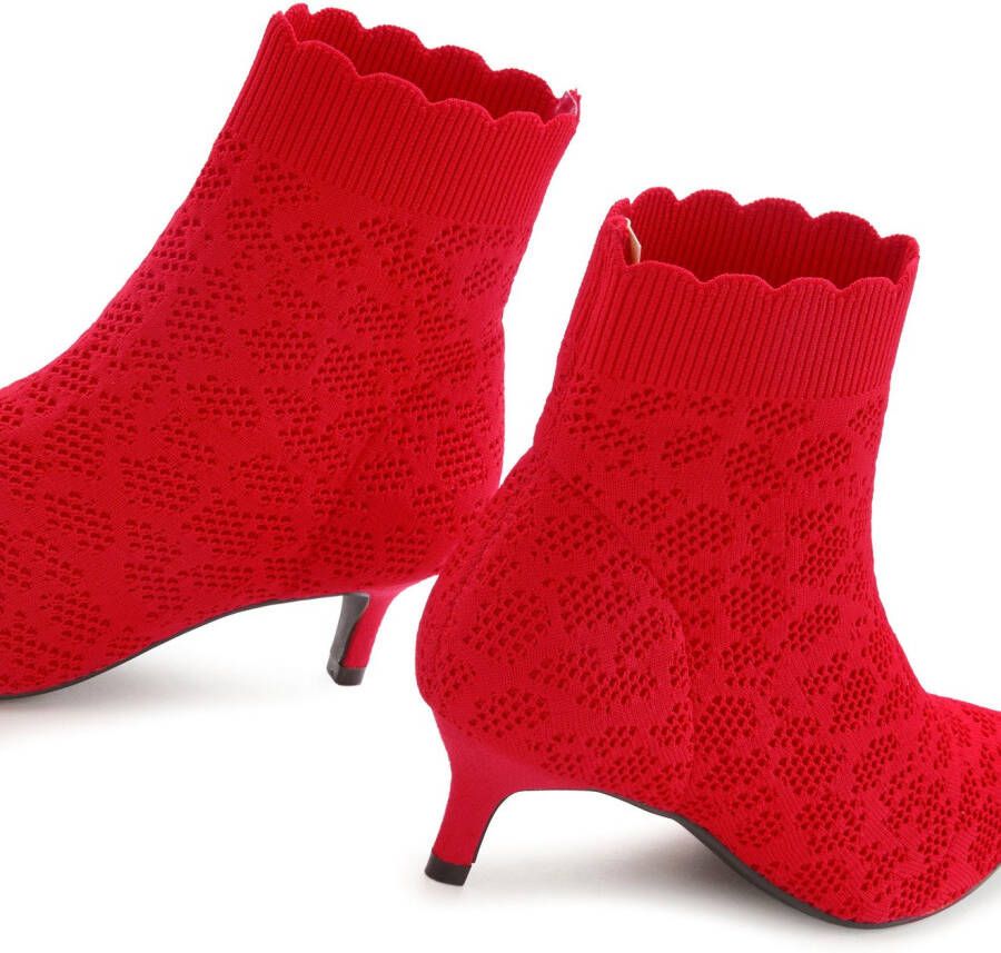 Lascana Enkellaarsjes Sock Boot High heel laarsjes laarzen kleine hak & elastische punt