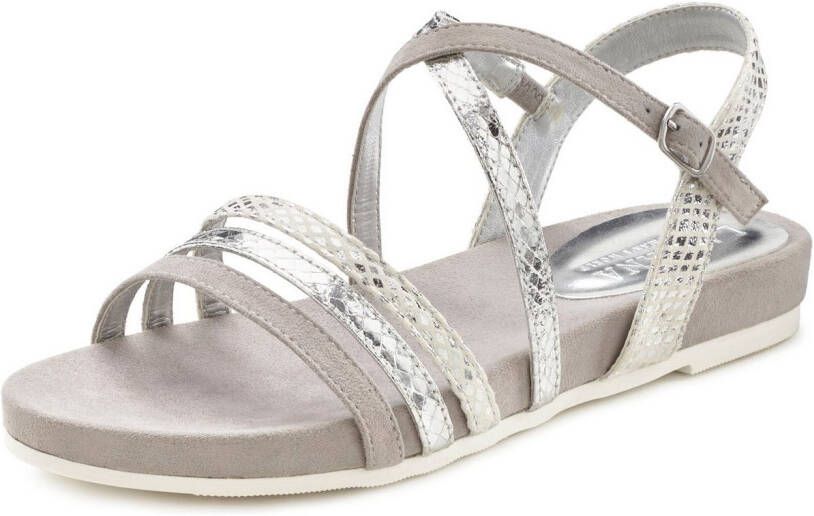 Lascana Sandalen Sandalette zomerschoen met metallic-look VEGAN