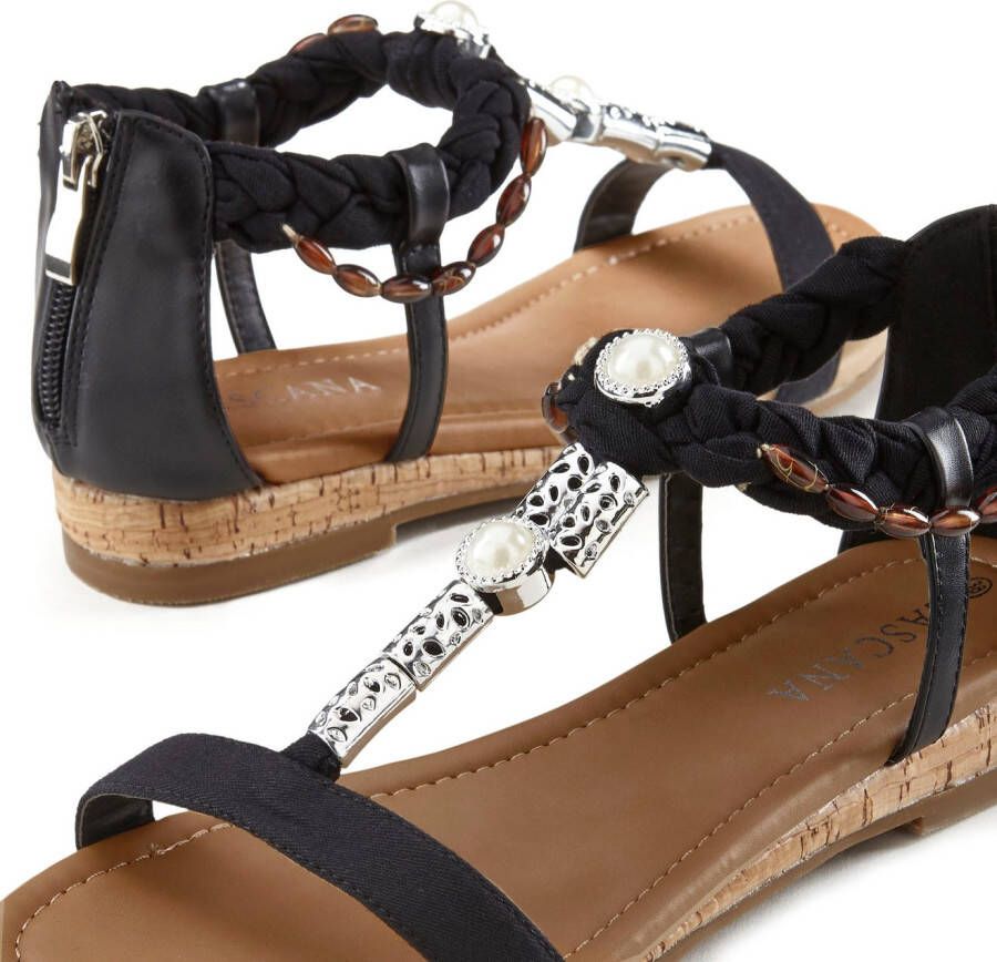 Lascana Sandalen Sandalette zomerschoen met sieraandeel VEGAN