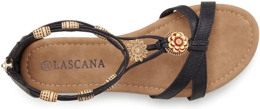 Lascana Sandalen Sandalette zomerschoen met verfijnde banden en steentjes VEGAN