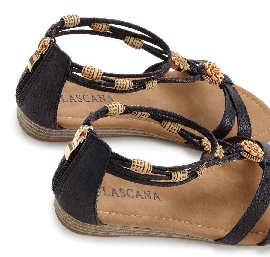 Lascana Sandalen Sandalette zomerschoen met verfijnde banden en steentjes VEGAN