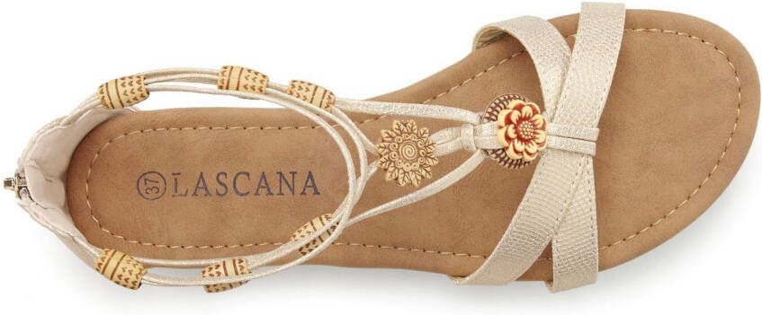 Lascana Sandalen Sandalette zomerschoen met verfijnde banden en steentjes VEGAN