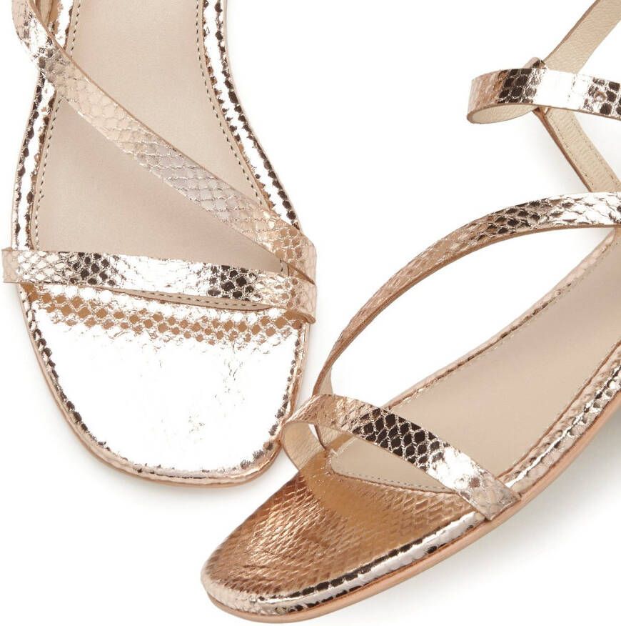 Lascana Sandalen Sandalette zomerschoen van leer met modieuze metallic-look