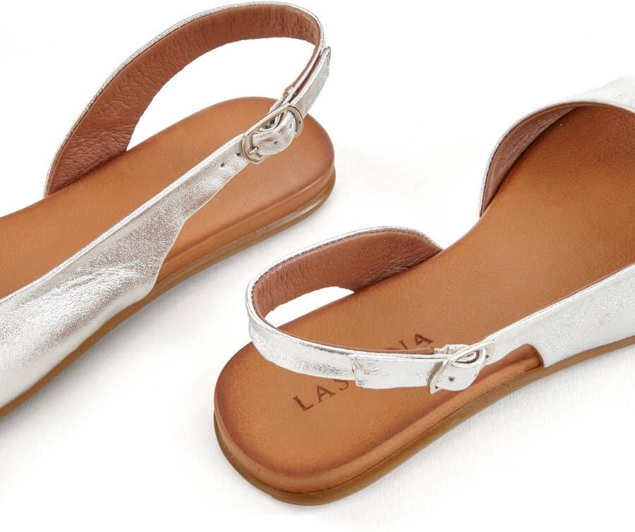 Lascana Sandalen van leer in modieuze metallic-look sandaal zomerschoen