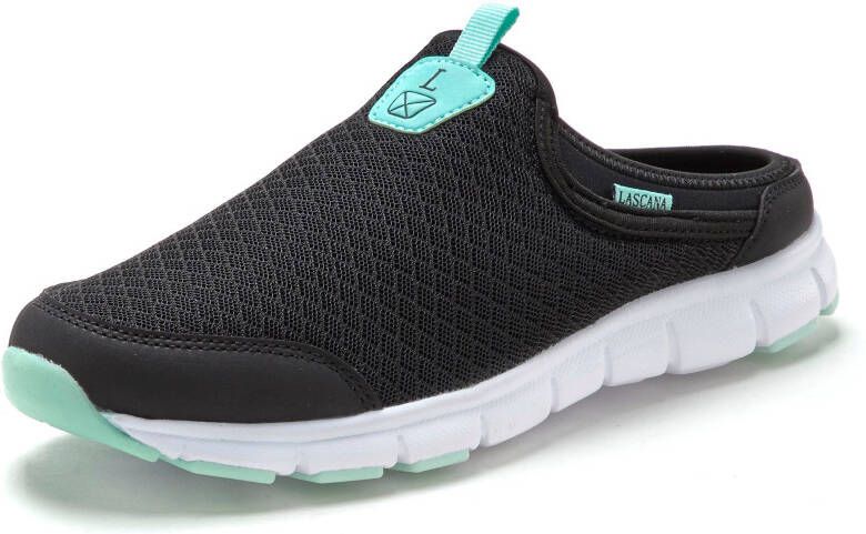 Lascana Slip-on sneakers Halfschoen vrijetijdsschoen sabot clogs van licht mesh-materiaal.