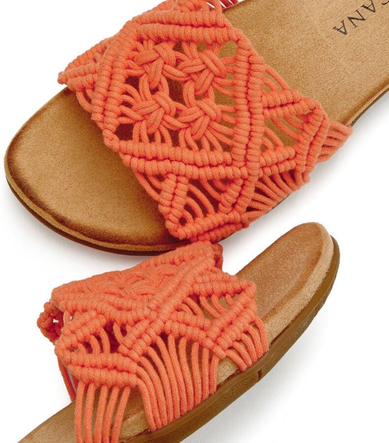 Lascana Slippers Mule sandaal open schoen met modieus haakpatroon VEGAN