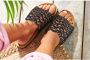 Lascana Slippers Mule sandaal open schoen met kurken voetbed en glinsterende steentjes - Thumbnail 5