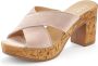 Lascana Slippers Mule sandaal open schoen van leer met blokhak - Thumbnail 2