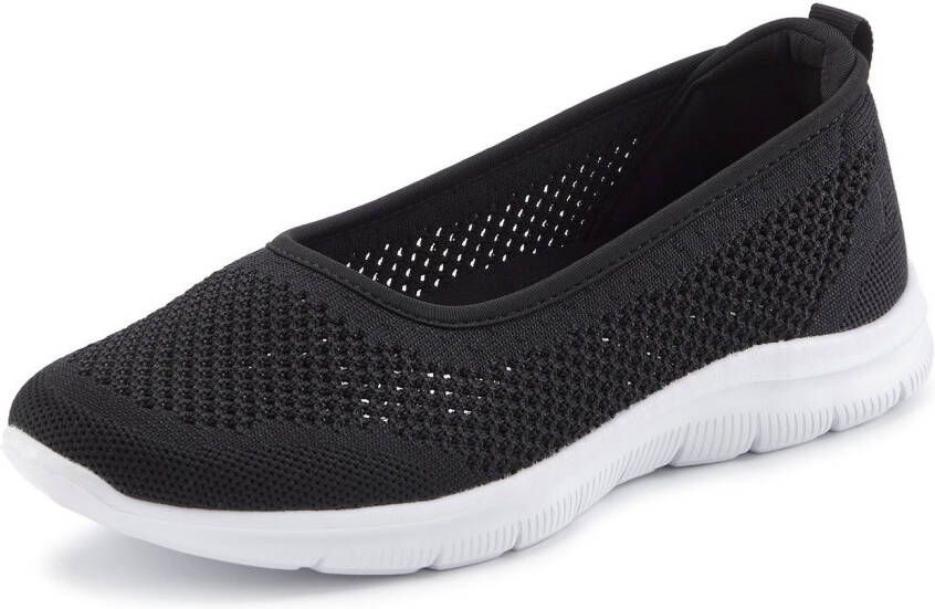 Lascana Sneaker-ballerina s ultralichte slipper slip-on sneaker vrijetijdsschoen vegan