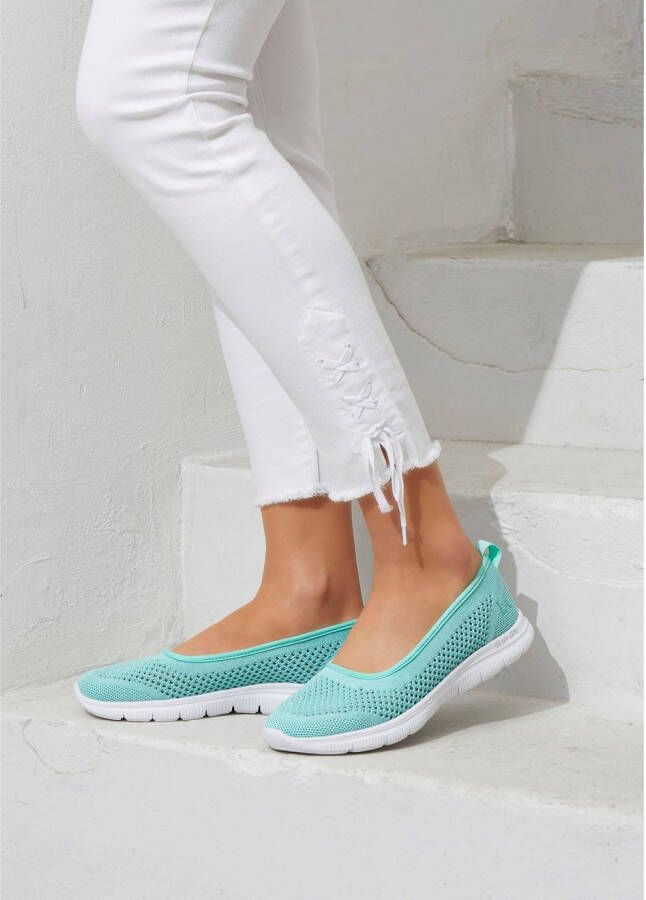 Lascana Sneaker-ballerina s ultralichte slipper slip-on sneaker vrijetijdsschoen vegan