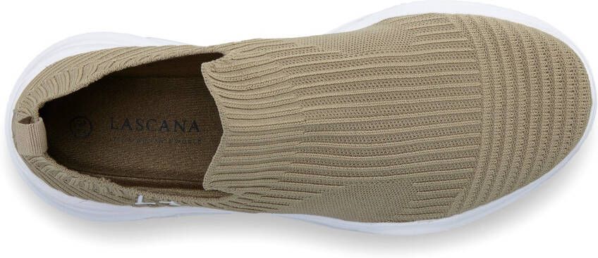 Lascana Sneakers Slip-On-Sneaker lage schoen slipper Vrijetijdsschoen elastisch mesh lichte zool VEGAN