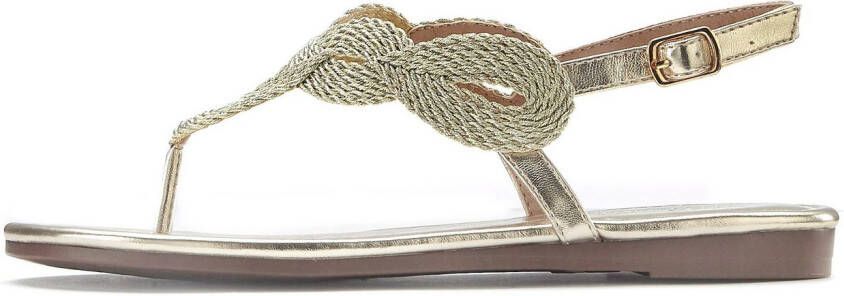 Lascana Teenslippers Sandaal pantoletten in metallic-look VEGAN